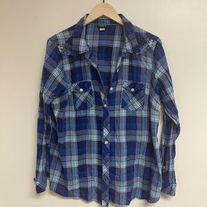Torrid Parker Plaid camp shirt long sleeve size 0